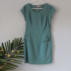 Forever21 Teal Ruffle Detail Cocktail Dress